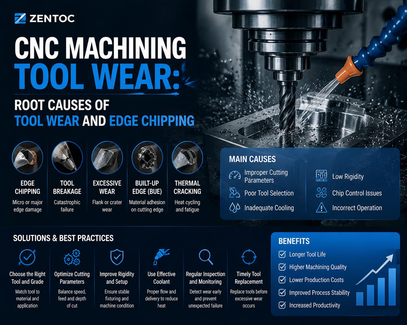 CNC Machining Tool Wear: Root Causes of Tool Wear and Edge Chipping