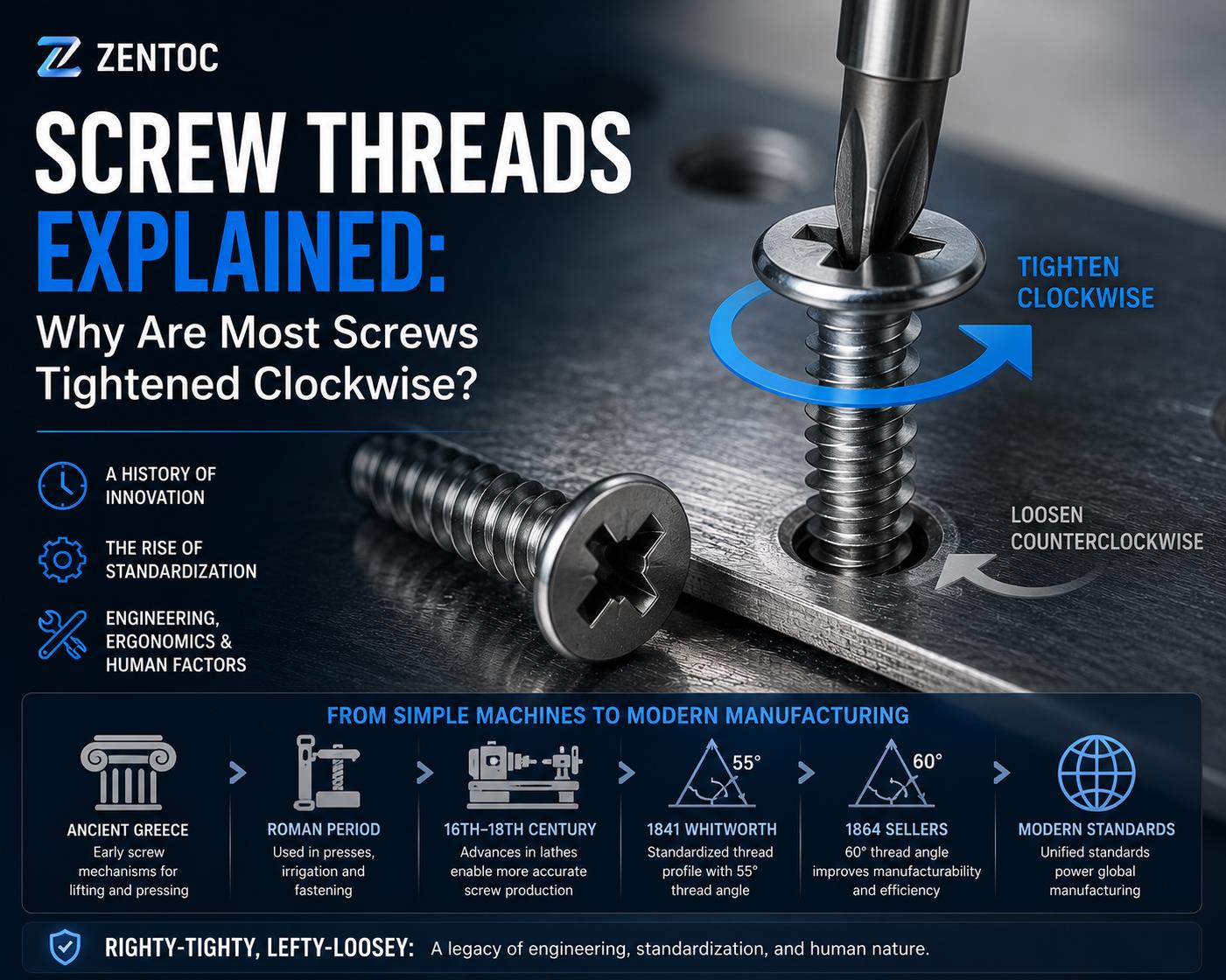Screw Threads Explained: Why Are Most Screws Tightened Clockwise?