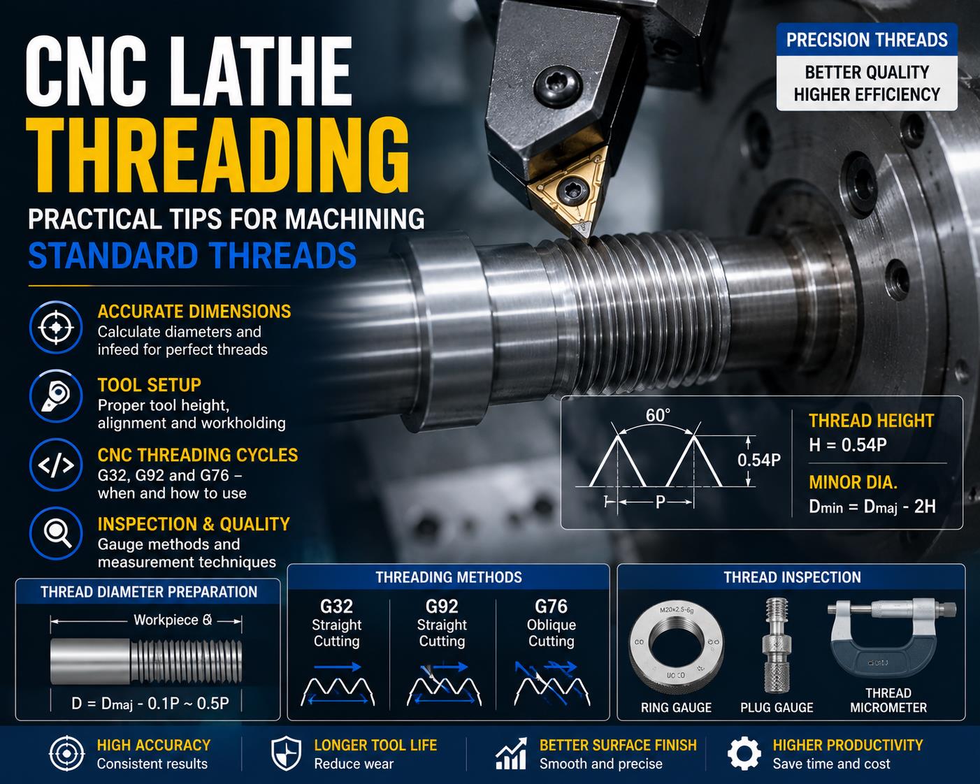 CNC Lathe Threading: Practical Tips for Machining Standard Threads