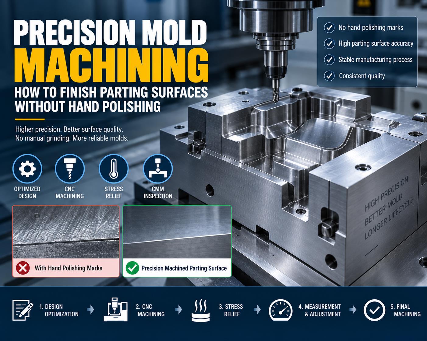 Precision Mold Manufacturing: How to Finish Parting Surfaces Without Hand Polishing